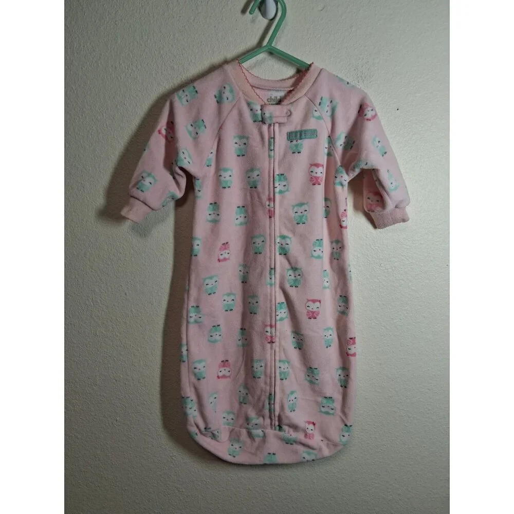 Carter's Fleece Sleep Sack Owls Infant Baby Pink Girls 0-9 Months